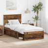 Ramka łóżka Stare drewno 90 x 200 cm Materiał drewnopochodny