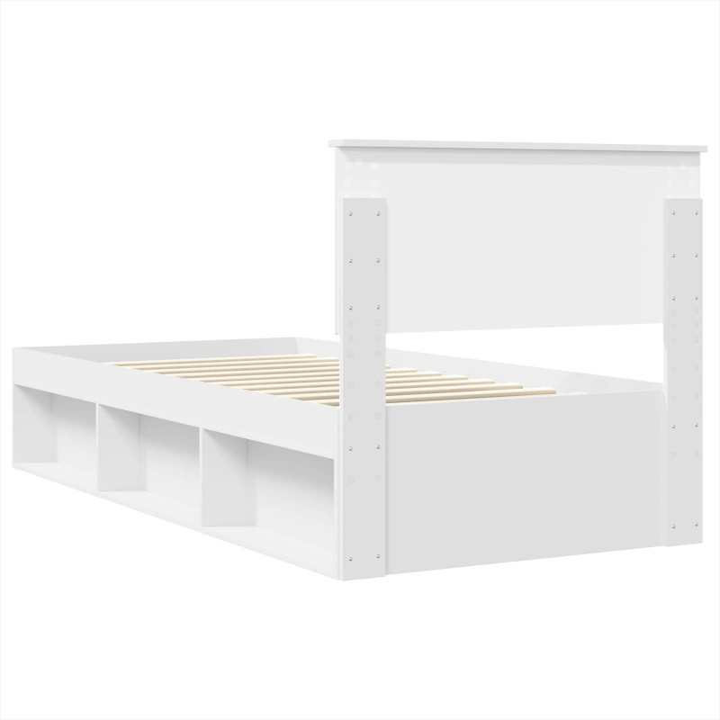 Ramka łóżka Biały 75 x 190 cm Materiał drewnopochodny