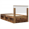 Ramka łóżka Stare drewno 75 x 190 cm Materiał drewnopochodny