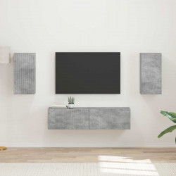 Zestaw szafek RTV 4 pcs Betonowy szary Materiał drewnopochodny
