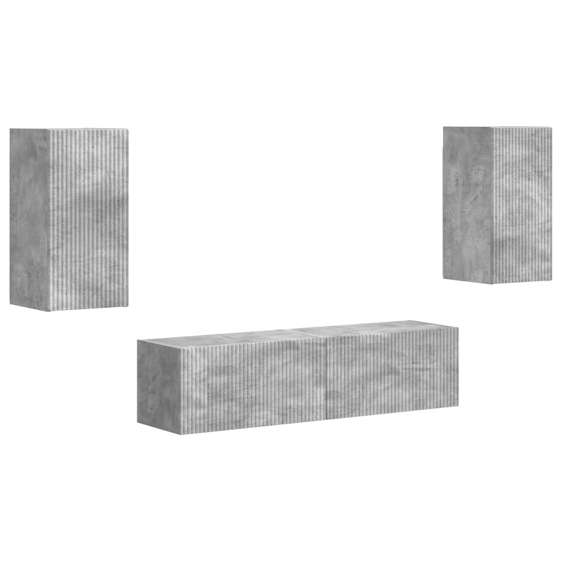 Zestaw szafek RTV 4 pcs Betonowy szary Materiał drewnopochodny