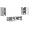 Zestaw szafek RTV 4 pcs Betonowy szary Materiał drewnopochodny