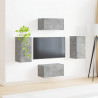 Zestaw szafek RTV 4 pcs Betonowy szary Materiał drewnopochodny