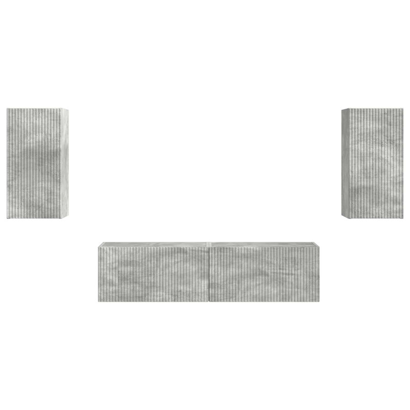 Zestaw szafek RTV 4 pcs Betonowy szary Materiał drewnopochodny