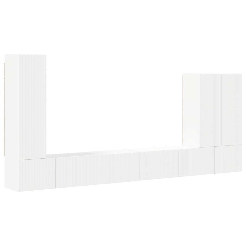 Zestaw szafki pod telewizor na ścianę 6 pcs Biały