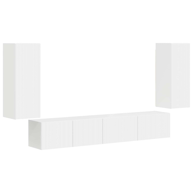 Zestaw szafek RTV 4 pcs Biały Materiał drewnopochodny