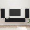 Zestaw szafek RTV 4 pcs Czarny Materiał drewnopochodny