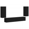 Zestaw szafek RTV 4 pcs Czarny Materiał drewnopochodny