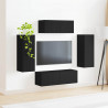 Zestaw szafek RTV 4 pcs Czarny Materiał drewnopochodny