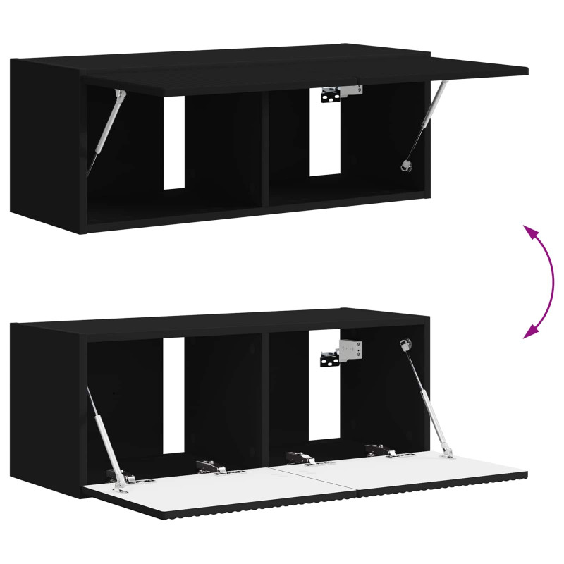 Zestaw szafek RTV 4 pcs Czarny Materiał drewnopochodny