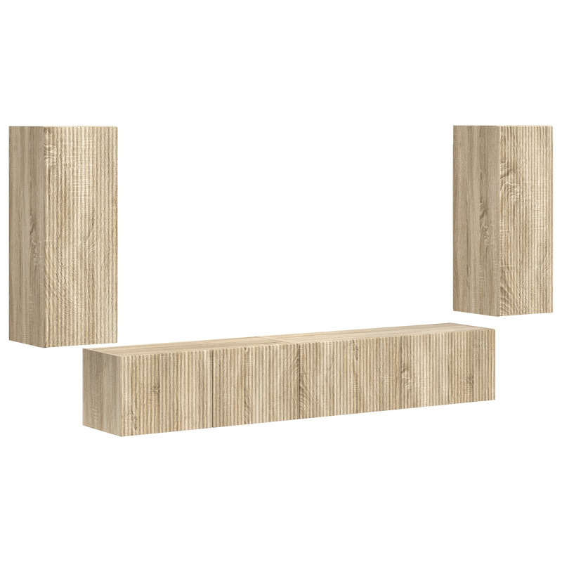 Zestaw szafek RTV 4 pcs Dąb Sonoma Materiał drewnopochodny