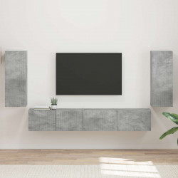 Zestaw szafek RTV 4 pcs Betonowy szary Materiał drewnopochodny
