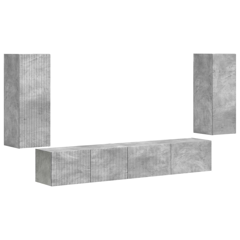 Zestaw szafek RTV 4 pcs Betonowy szary Materiał drewnopochodny