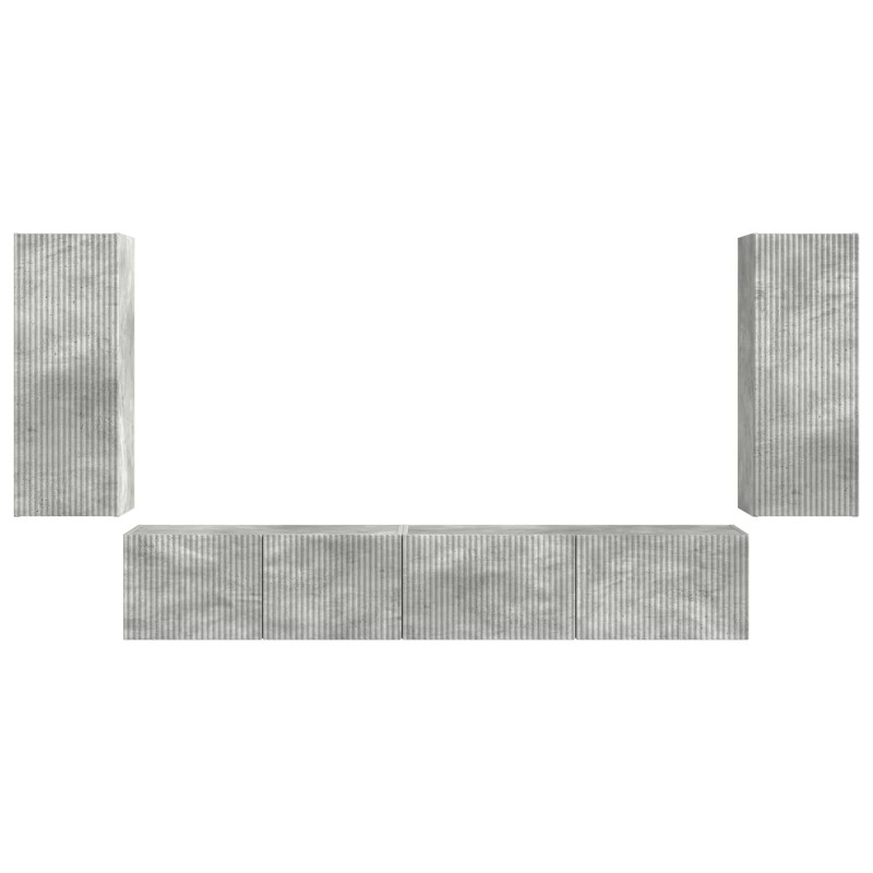 Zestaw szafek RTV 4 pcs Betonowy szary Materiał drewnopochodny