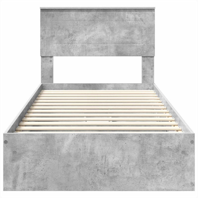 Łóżko z miejscem do przechowywania Betonowy szary 90 x 200 cm