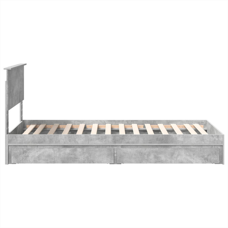 Łóżko z miejscem do przechowywania Betonowy szary 90 x 200 cm
