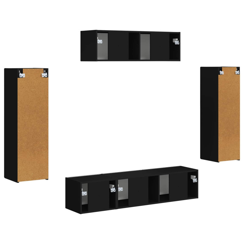 Szafka pod telewizor 5 pcs Czarny