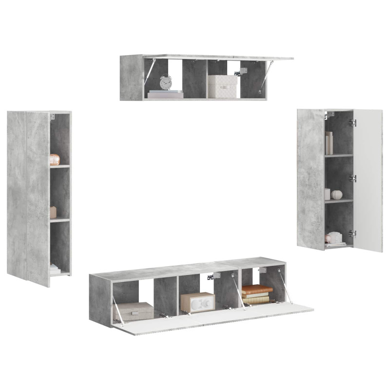 Szafka pod telewizor 5 pcs Betonowy szary