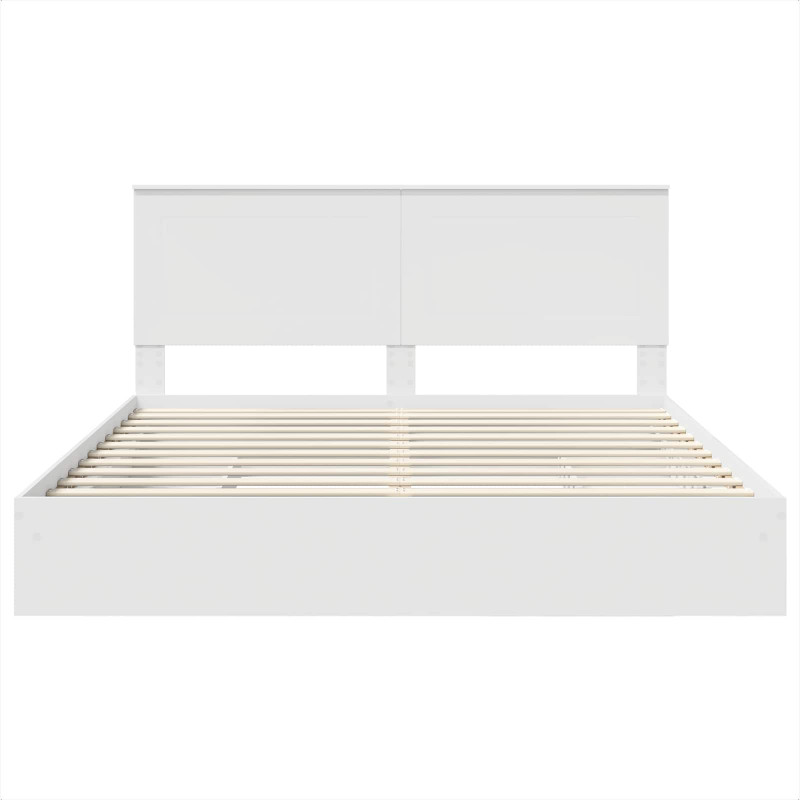 Łóżko z miejscem do przechowywania Biały 200 x 200 cm