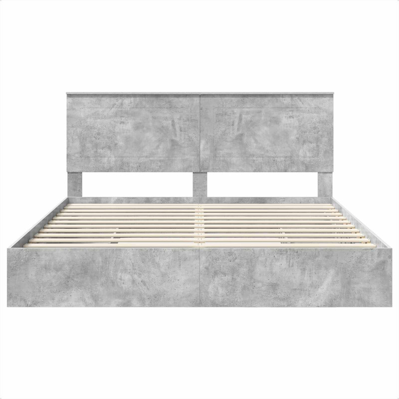 Łóżko z miejscem do przechowywania Betonowy szary 200 x 200 cm
