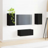Zestaw szafek RTV 2 pcs Czarny Materiał drewnopochodny