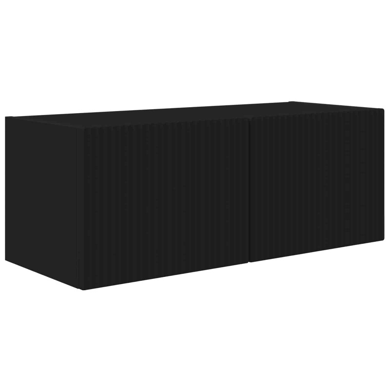 Zestaw szafek RTV 2 pcs Czarny Materiał drewnopochodny