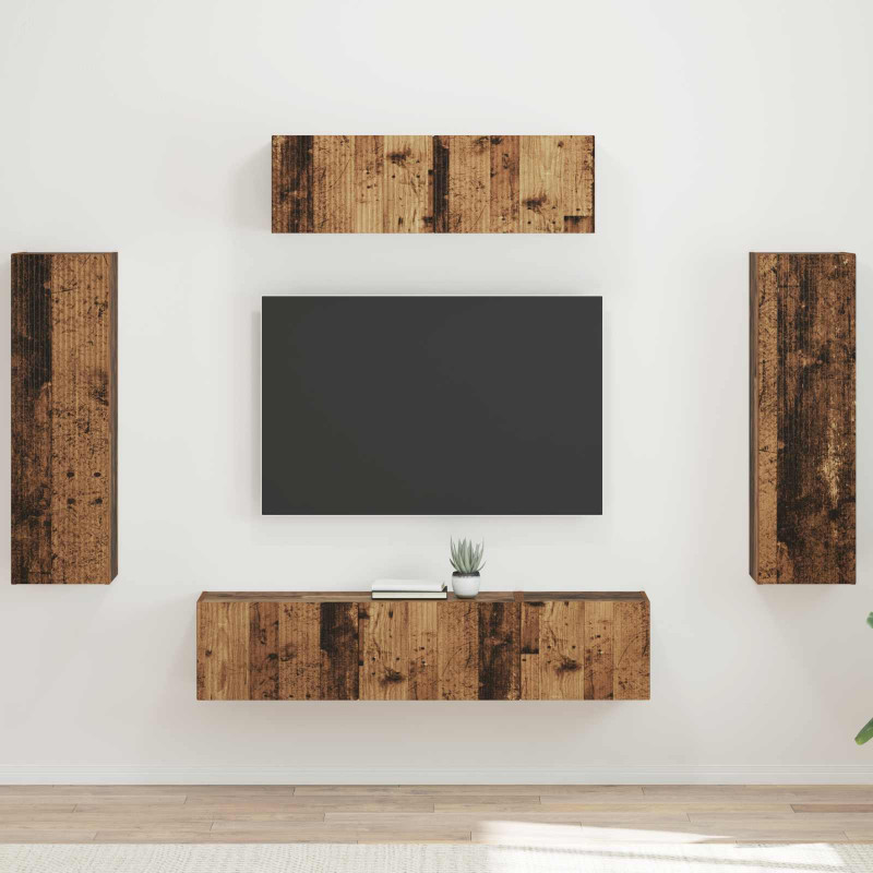 Szafka pod telewizor 5 pcs Stare drewno