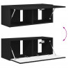 Zestaw szafek RTV 2 pcs Czarny Materiał drewnopochodny