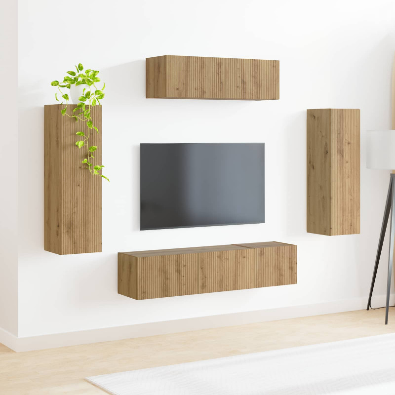 Szafka pod telewizor 5 pcs Dąb rzemieślniczy