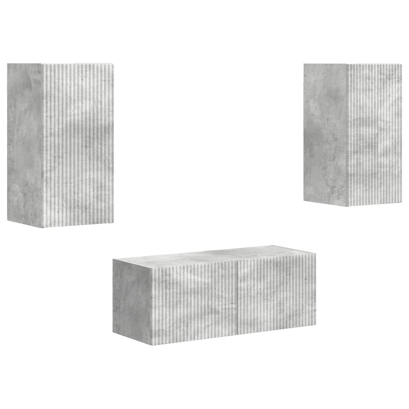 Zestaw szafek RTV 2 pcs Betonowy szary Materiał drewnopochodny