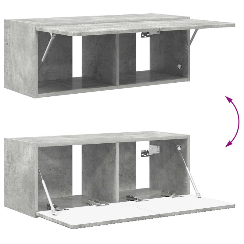 Zestaw szafek RTV 2 pcs Betonowy szary Materiał drewnopochodny