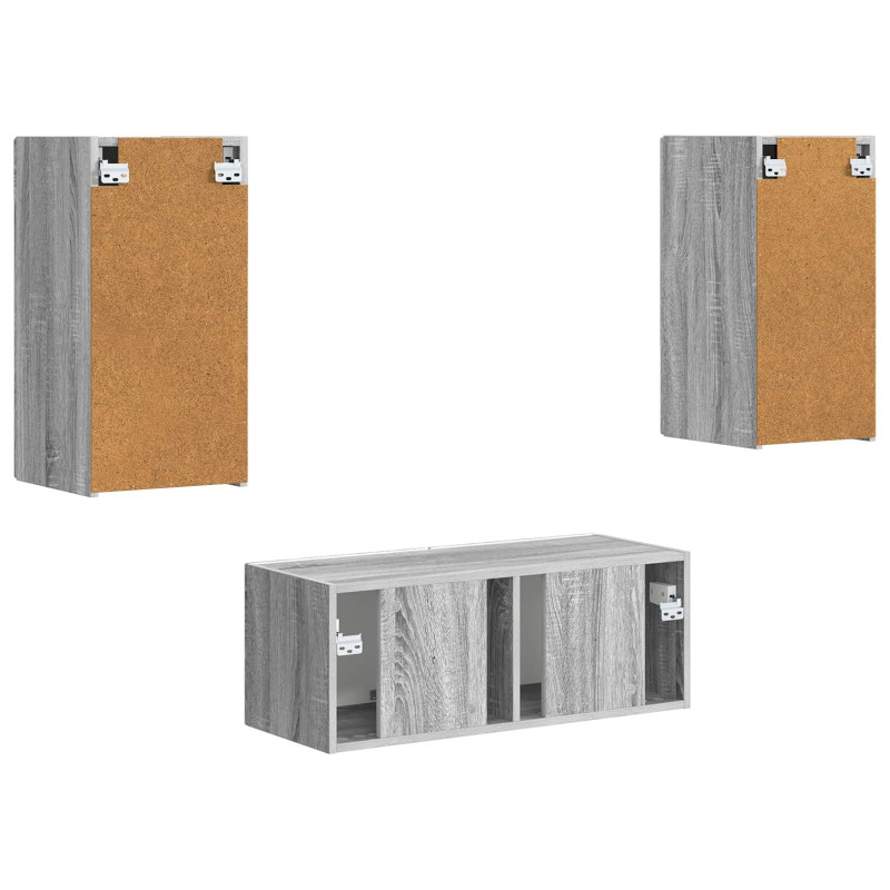 Zestaw szafek RTV 2 pcs Szary Sonoma Materiał drewnopochodny