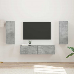 Zestaw szafek RTV 2 pcs Betonowy szary Materiał drewnopochodny