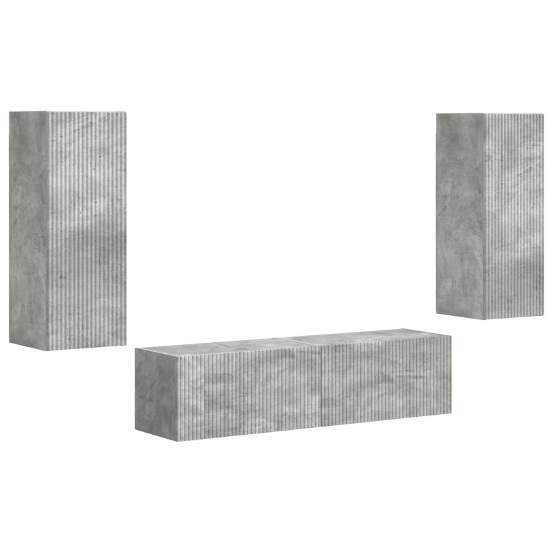 Zestaw szafek RTV 2 pcs Betonowy szary Materiał drewnopochodny