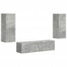 Zestaw szafek RTV 2 pcs Betonowy szary Materiał drewnopochodny
