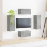 Zestaw szafek RTV 2 pcs Betonowy szary Materiał drewnopochodny