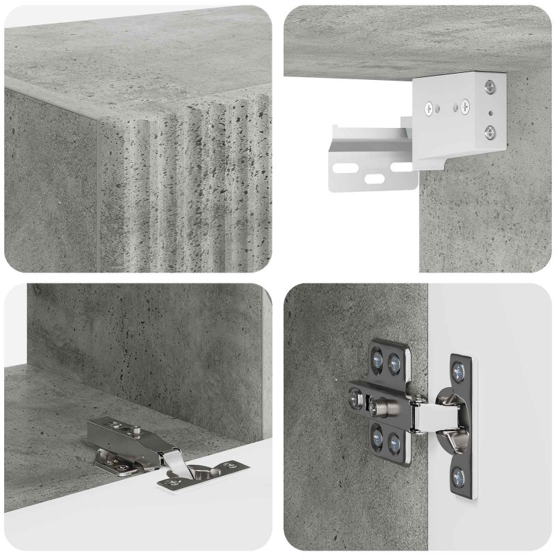 Zestaw szafek RTV 2 pcs Betonowy szary Materiał drewnopochodny