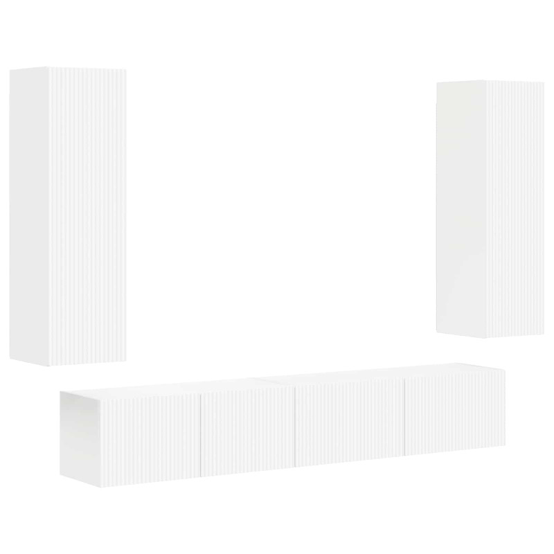 Zestaw szafek RTV 3 pcs Biały Materiał drewnopochodny