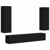 Zestaw szafek RTV 3 pcs Czarny Materiał drewnopochodny