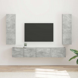 Zestaw szafek RTV 3 pcs Betonowy szary Materiał drewnopochodny