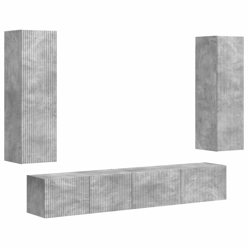 Zestaw szafek RTV 3 pcs Betonowy szary Materiał drewnopochodny