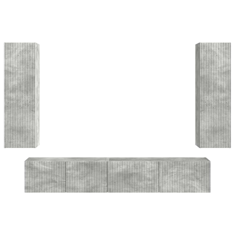 Zestaw szafek RTV 3 pcs Betonowy szary Materiał drewnopochodny