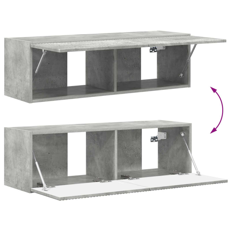 Zestaw szafek RTV 3 pcs Betonowy szary Materiał drewnopochodny