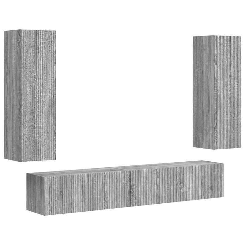Zestaw szafek RTV 3 pcs Szary Sonoma Materiał drewnopochodny