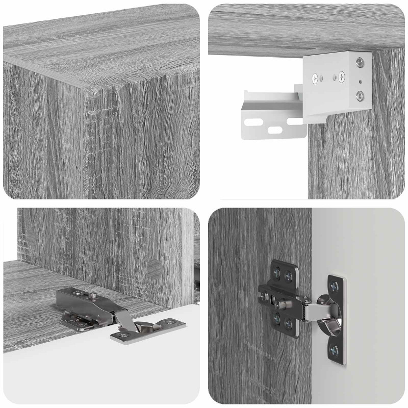 Zestaw szafek RTV 3 pcs Szary Sonoma Materiał drewnopochodny