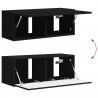 Zestaw szafek RTV 3 pcs Czarny Materiał drewnopochodny