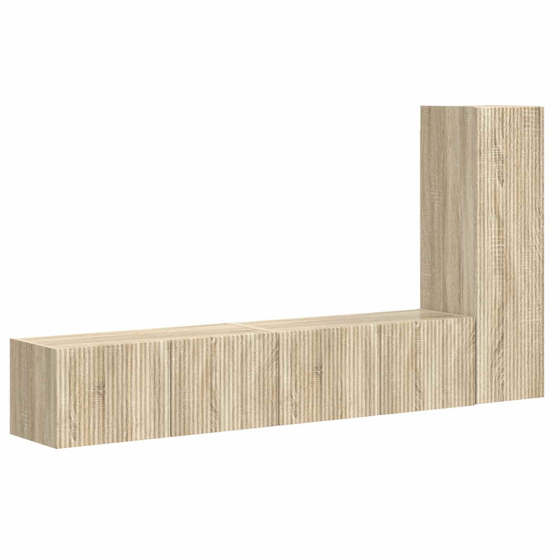 Zestaw szafek RTV 3 pcs Dąb Sonoma Materiał drewnopochodny