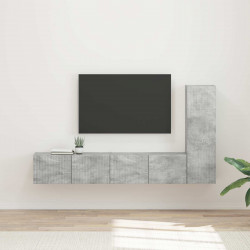 Zestaw szafek RTV 3 pcs Betonowy szary Materiał drewnopochodny