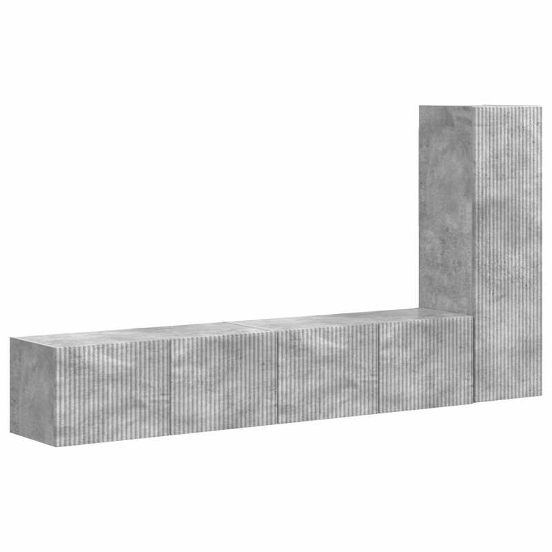 Zestaw szafek RTV 3 pcs Betonowy szary Materiał drewnopochodny