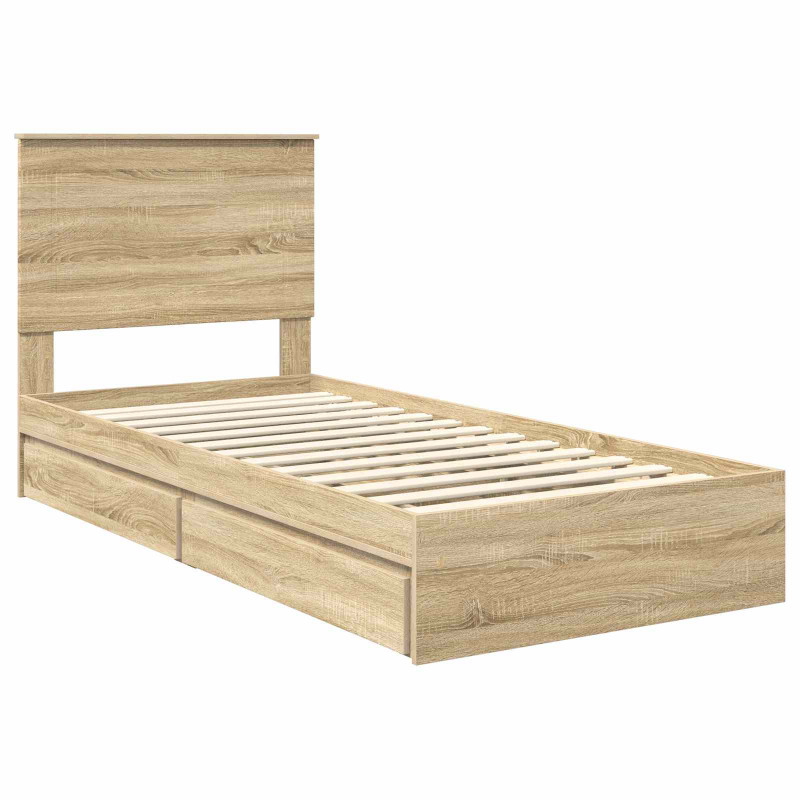 Łóżko z miejscem do przechowywania Dąb Sonoma 100 x 200 cm